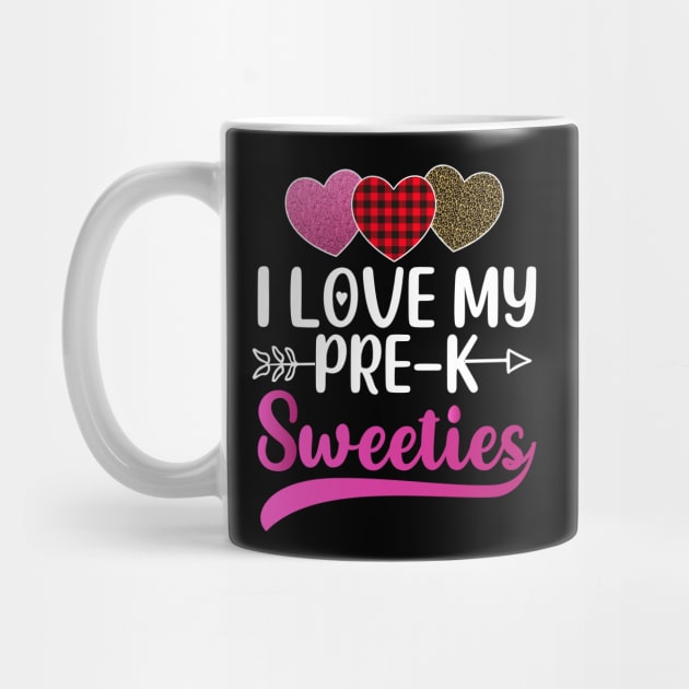 I Love My Pre-K Sweeties Hearts Valentines Day Teacher Gift by DragonTees